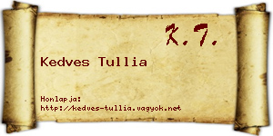 Kedves Tullia névjegykártya
